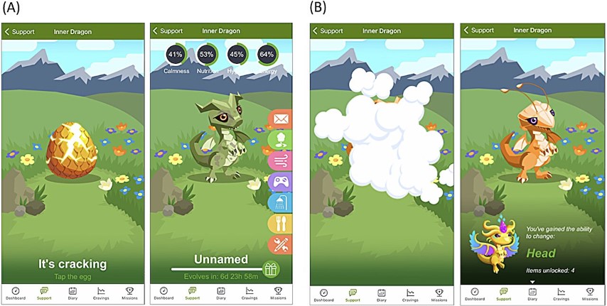 L'interface du jeu mobile Inner Dragon